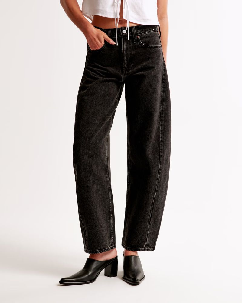 Women's Mid Rise Barrel Jean | Women's Bottoms | Abercrombie.com | Abercrombie & Fitch (US)