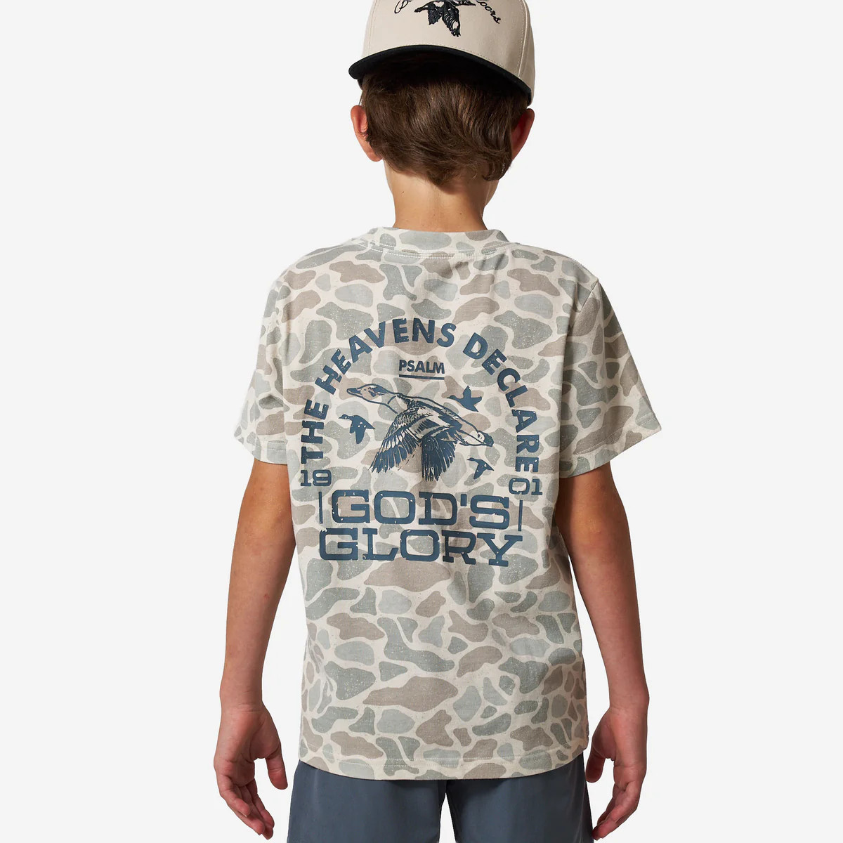 Youth Vintage Washed Tee - God's Glory - Classic Deer Camo | BURLEBO