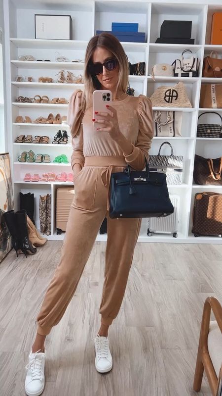 Velvet jogger set
Love the color 
Perfect for a casual chic outfit idea
Fits true to size 
I’m wearing a size small 

#LTKitbag #LTKstyletip #LTKshoecrush