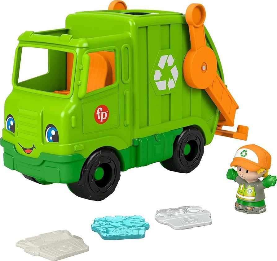 Fisher-Price Little People Musical Toddler Toy Recycling Truck Garbage Vehicle with Figure for Pr... | Amazon (US)