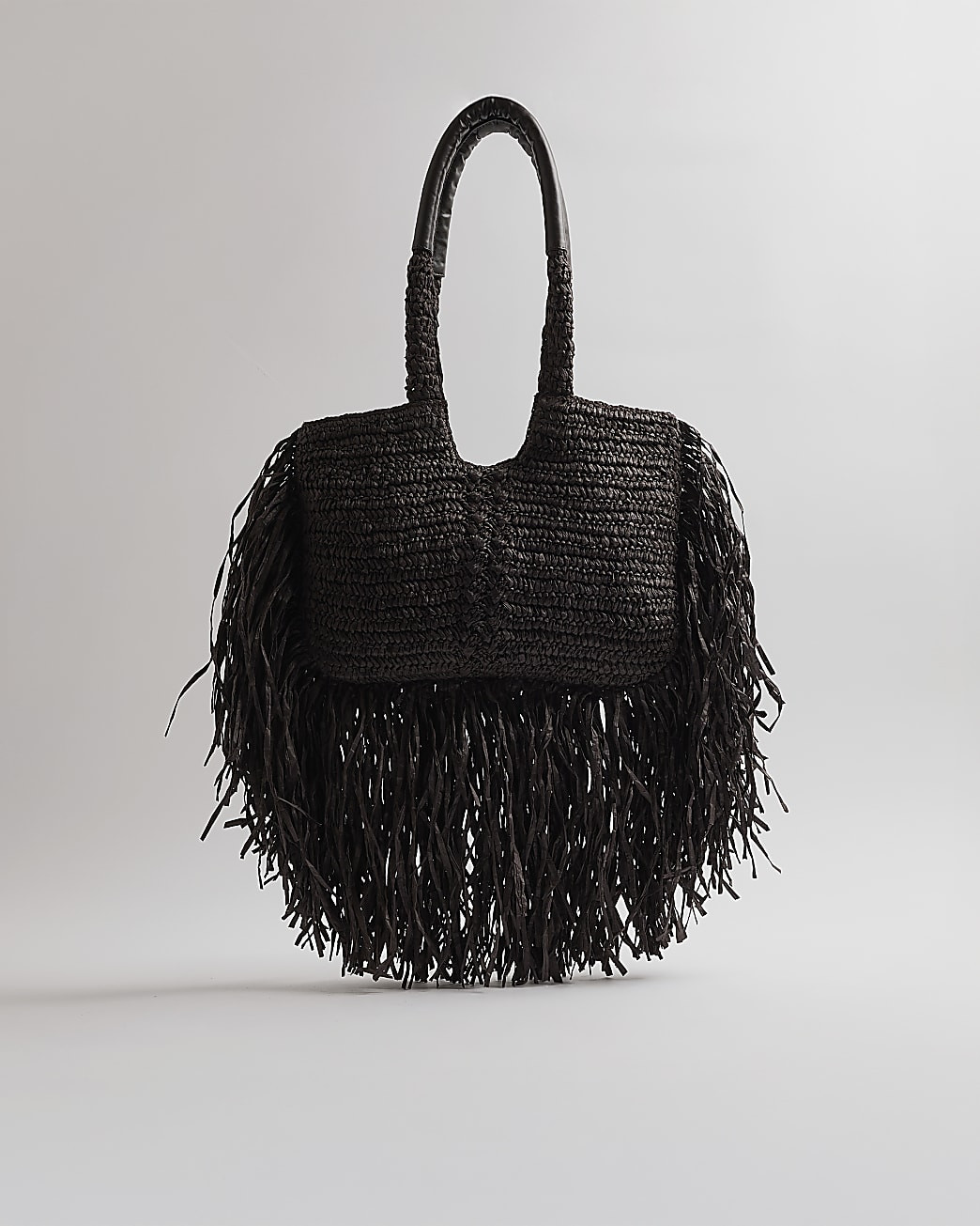 Brown Raffia Fringed Tote Bag | River Island UK & IE