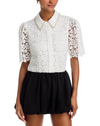 Embellished Collar Lace Top - Exclusive | Bloomingdale's (US)