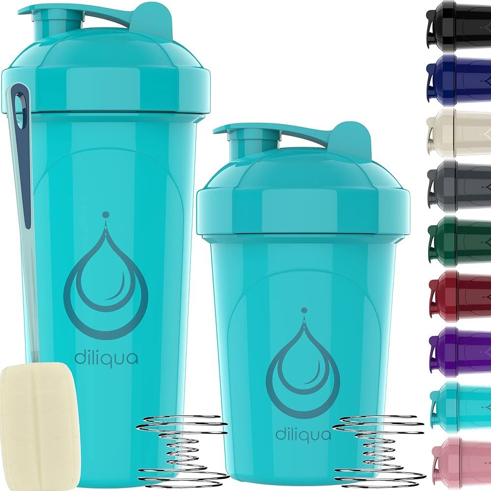 diliqua -2 PACK- 28 oz & 20 oz Shaker Bottles for Protein Mixes | BPA-Free & Dishwasher Safe |sma... | Amazon (US)
