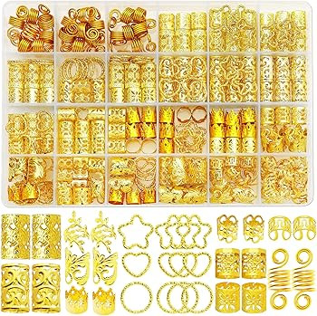 260 Pcs Hair Jewelry for Braids,Hair Beads Accessories for Dreadlock,Metal Hair Clips Cuffs Rings... | Amazon (US)