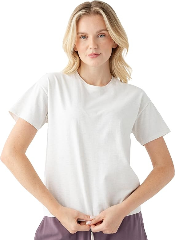 Cozy Earth - Women’s All Day Tee 100% Cotton T-Shirt - Relaxed Fit - Soft & Breathable | Amazon (US)