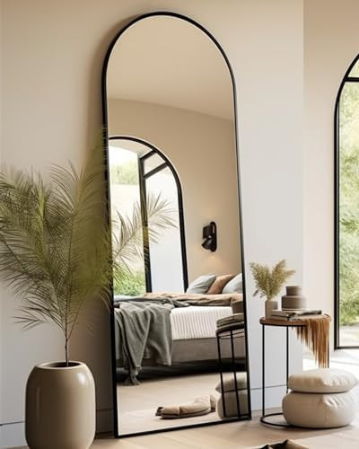 BEVERDY Arched Full Length Mirror - 18"58" Standing Mirror with Stand or Wall Mounted for Bedroom and Living Room - Black | Amazon (US)