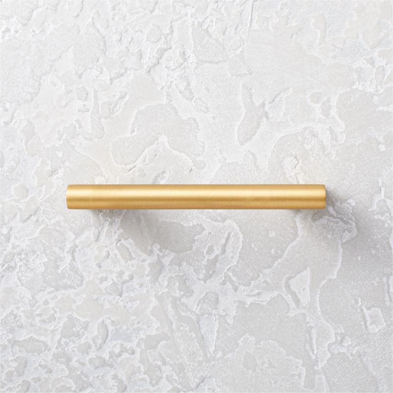 Kela Brushed Brass Modern Handle 3" + Reviews | CB2 | CB2