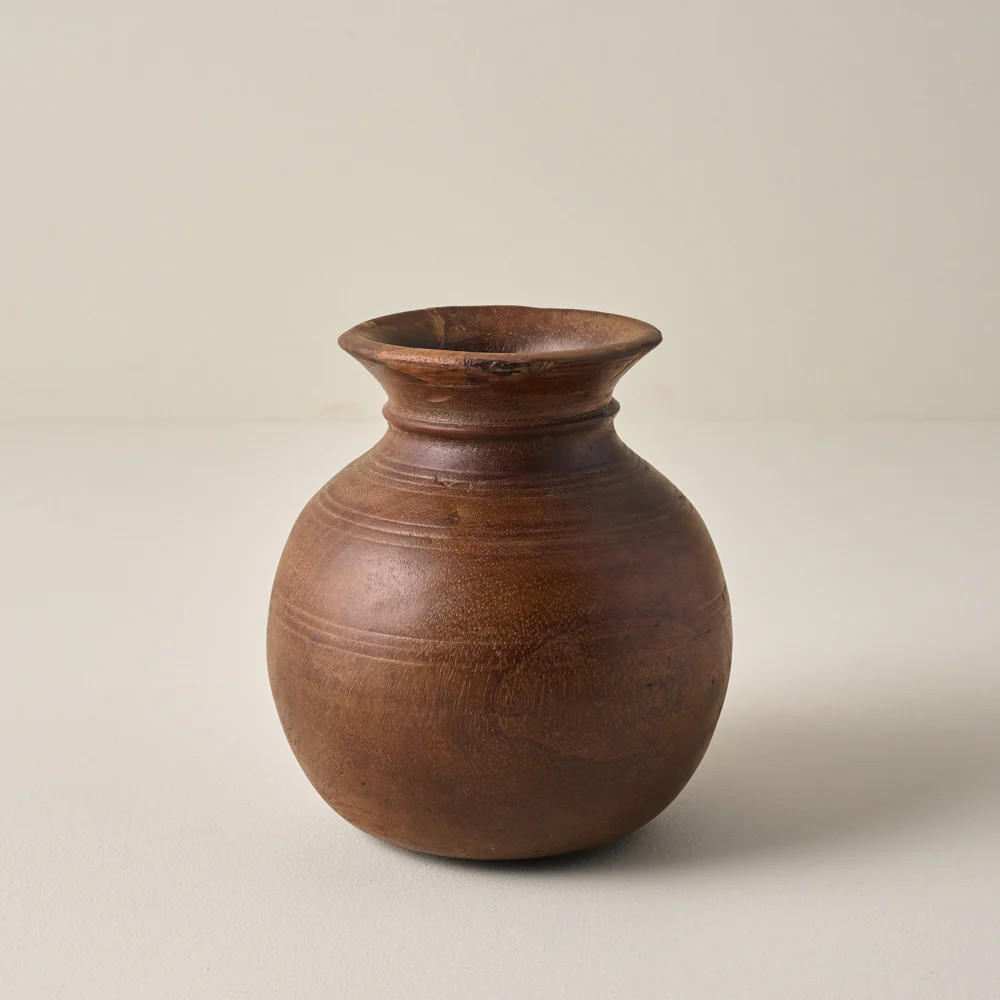 Theo Aged Wood Vase | Magnolia