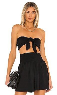 Susana Monaco Reversible Crop Bow Top in Black from Revolve.com | Revolve Clothing (Global)