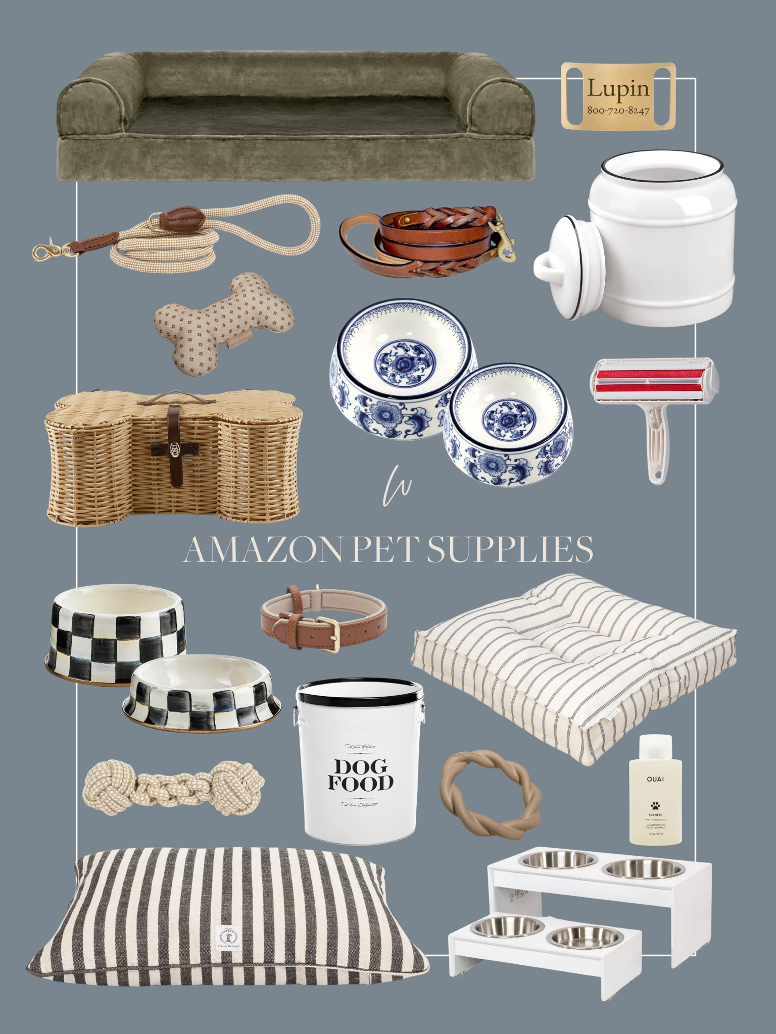 Amazon pet supplies I love! We own many of these items for Ruby such as this beautiful olive green bed that fits the aesthetic of our home and is comfortable for her. We also love these blue and white hand painted bowls as do many of you! Always a top asked about item! 

#LTKstyletip #LTKhome