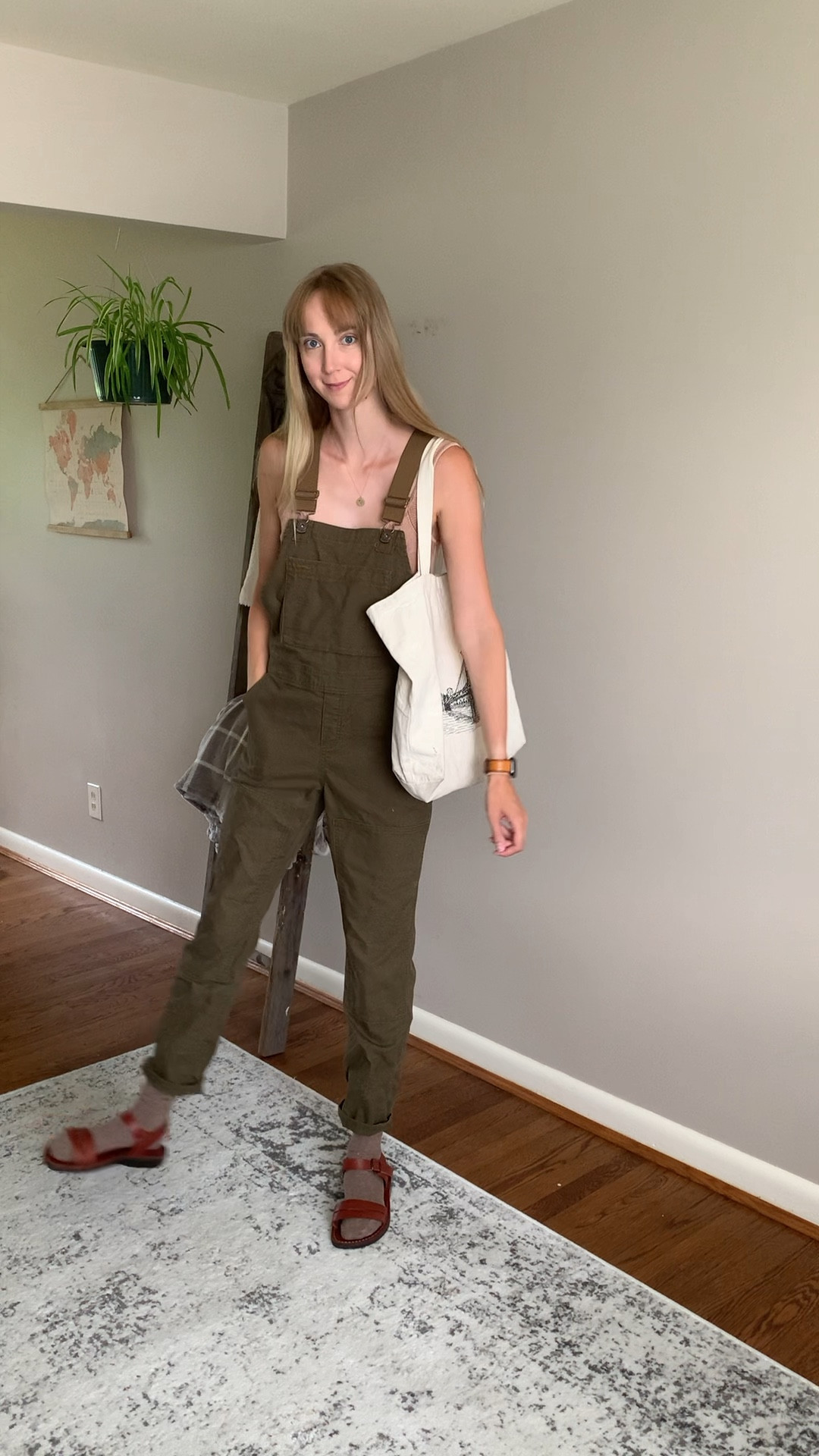 todays overall, socks with sandals, tote bag look 

#LTKstyletip #LTKsalealert #LTKSeasonal