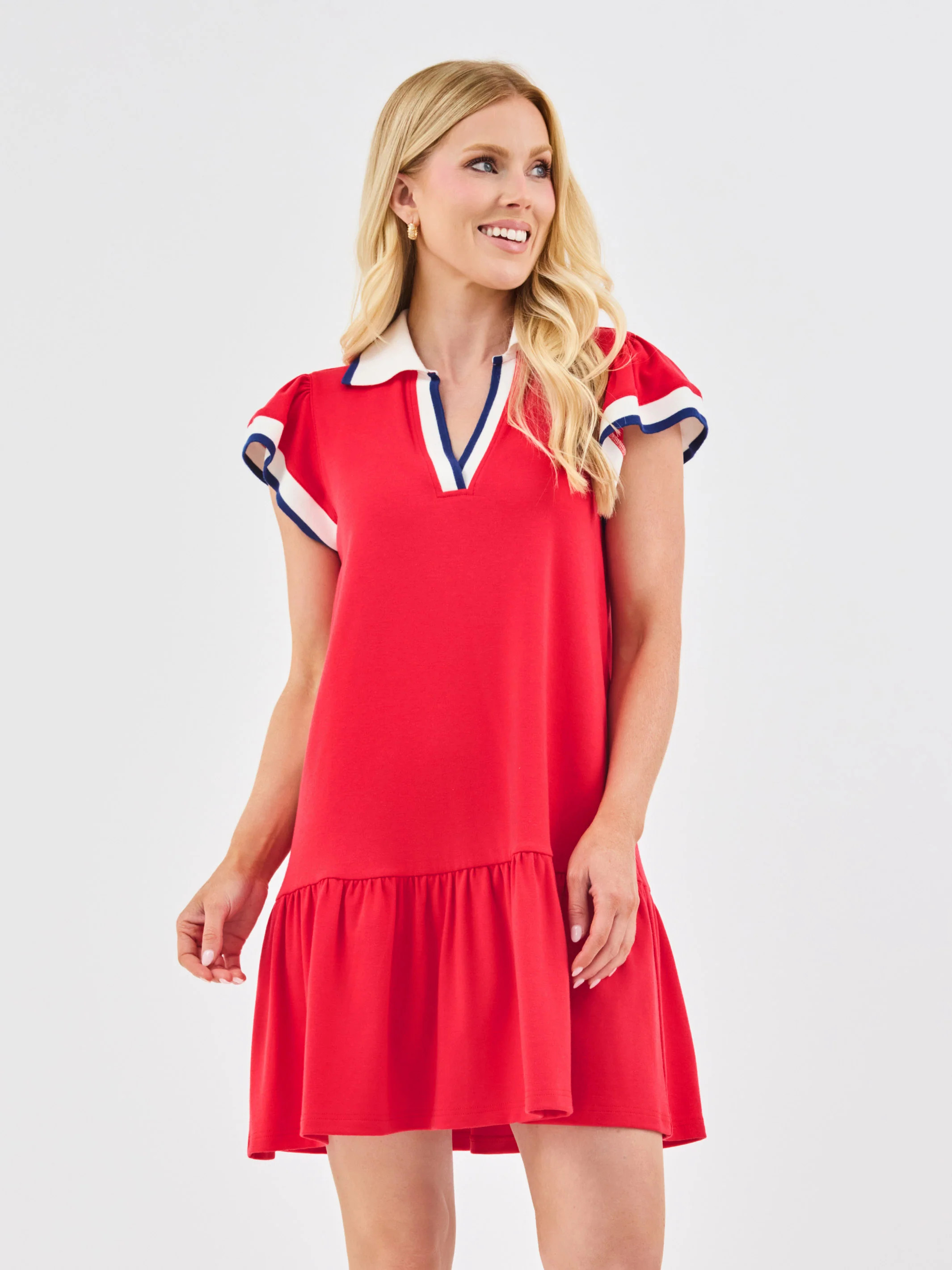 Carissa Dress | Red + White | Mary Square