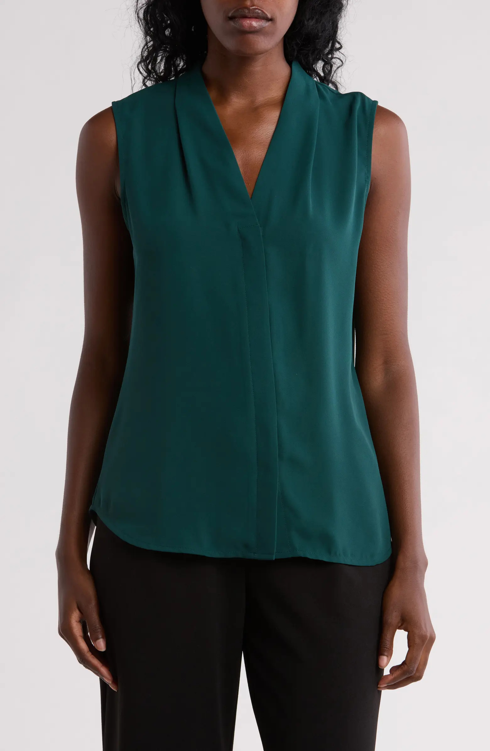 V-Neck Sleeveless Woven Shell Top | Nordstrom Rack
