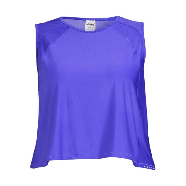 Avia Women's Plus Size Cropped Tank Top with Cut-Out Back | Walmart (US)