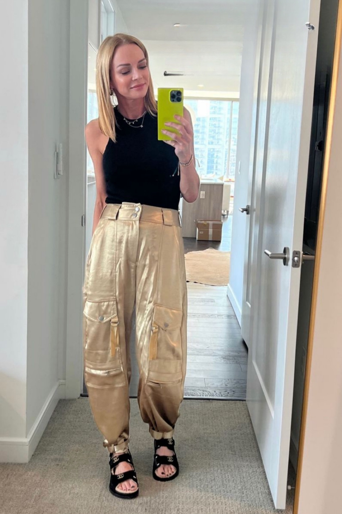 A metallic moment ✨ linked similar pants, tanks and shoes. 

#LTKparties #LTKHoliday #LTKSeasonal