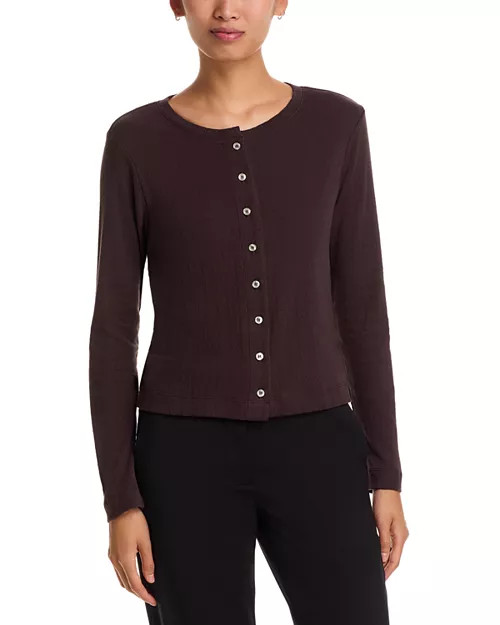 Pointelle Crewneck Cardigan | Bloomingdale's (US)