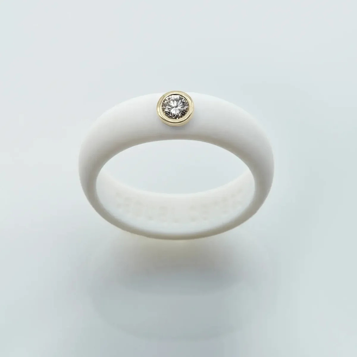 White Diamond Silicone Ring | Casual Carats LLC