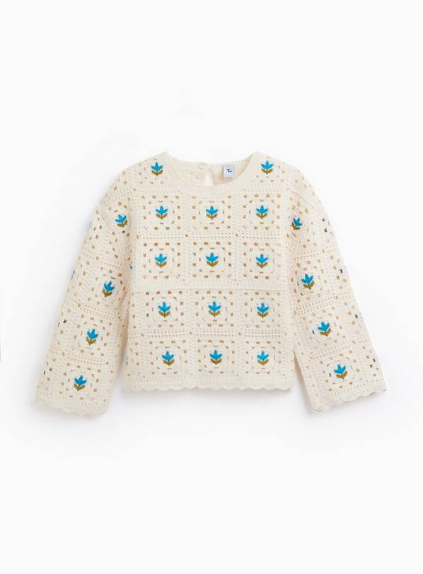 Cream Crochet Knit Jumper 7-8 years | Tu Clothing