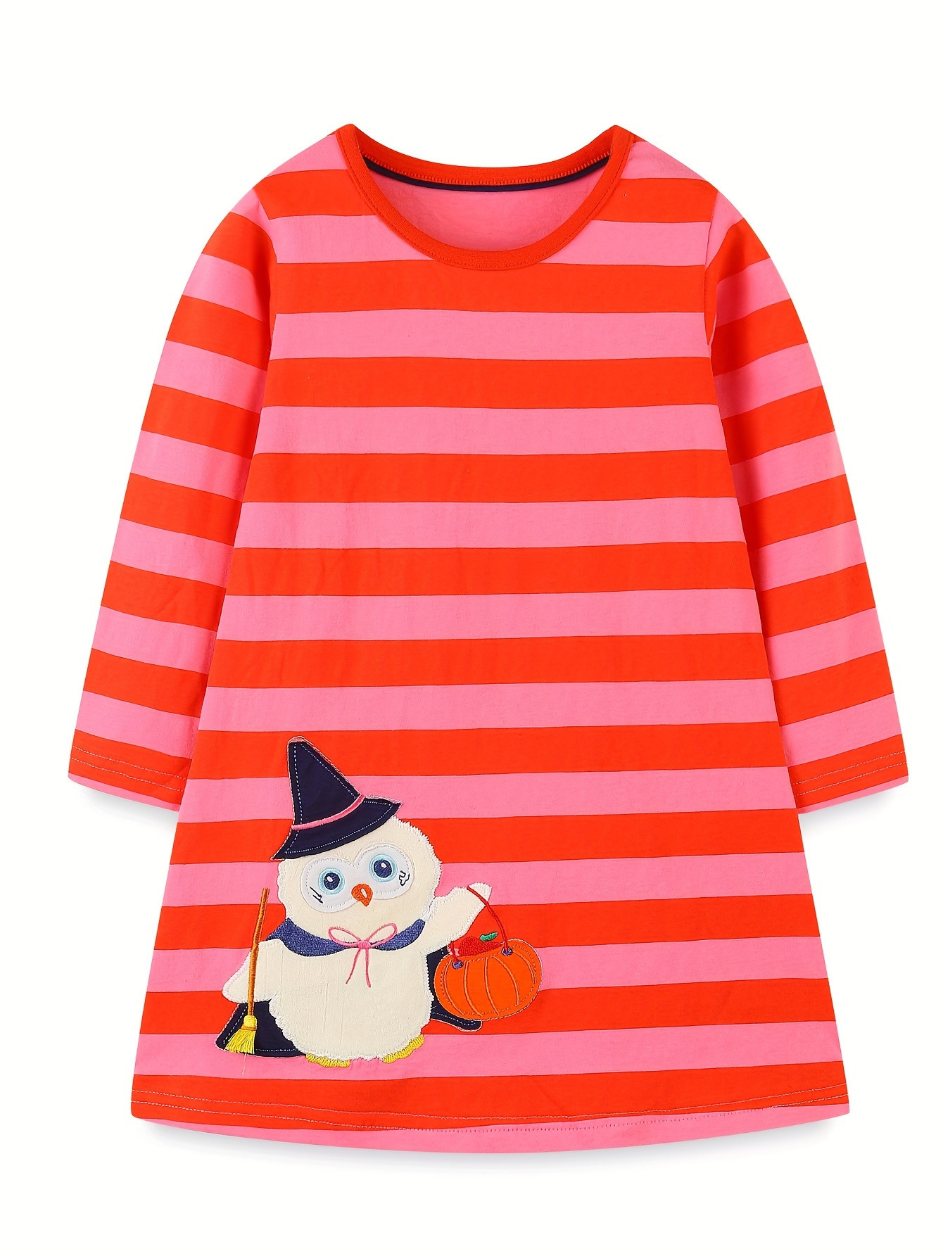 Girls' Halloween Cotton Casual Dress Striped Long - Temu | Temu Affiliate Program