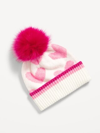 Printed Pom-Pom Beanie for Girls | Old Navy (US)