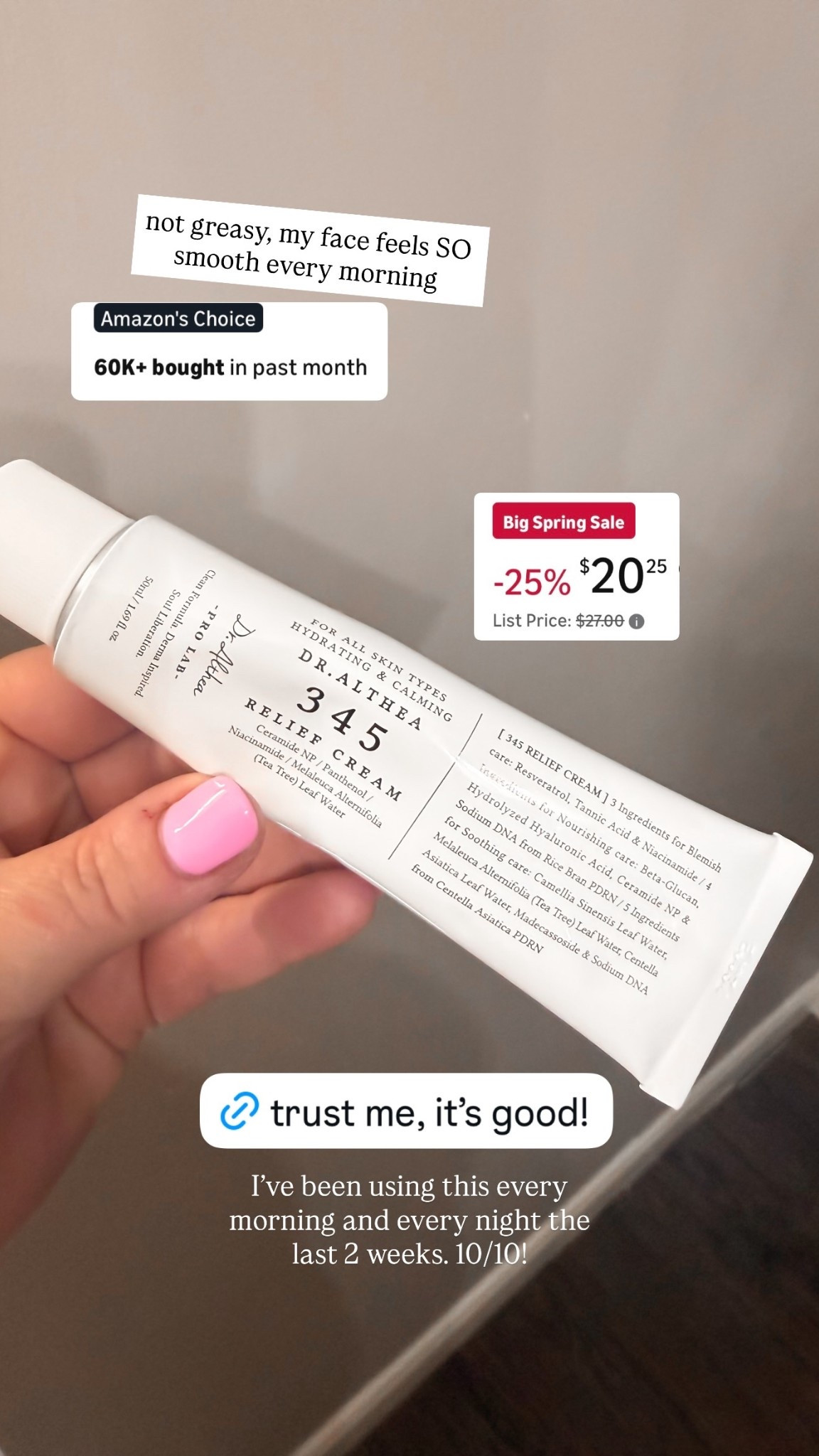 I’ve been using this every morning and every night the last 2 weeks. 10/10! not greasy, my face feels SO smooth every morning

#LTKSaleAlert #LTKmorningroutine #LTKselfcare