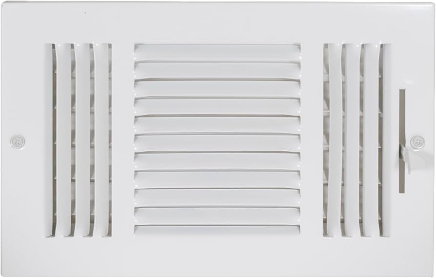 EZ-FLO 10 x 6 Inch (Duct Opening) Air Vent Cover for Wall or Ceiling, Three-Way Ventilation Regis... | Amazon (US)