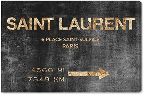 The Oliver Gal Artist Co. Fashion and Glam Wall Art Canvas Prints 'Saint Sulpice Road Sign' Home Déc | Amazon (US)