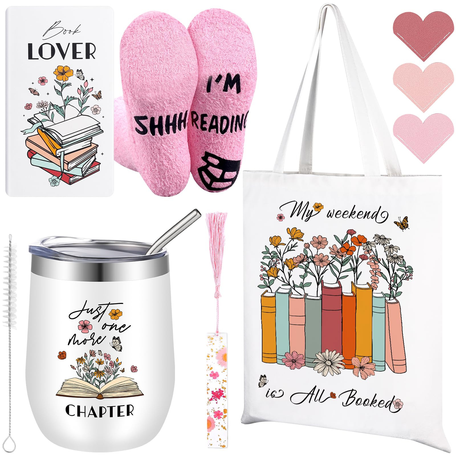 8 Pcs Book Lover Gifts for Women Gifts for Book Lovers Bookish Gift for Readers, Librarians, Book... | Amazon (US)