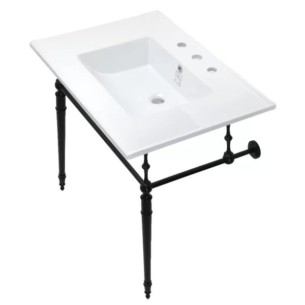 Ceramic Rectangular Console Bathroom Sink with Overflow | Wayfair North America