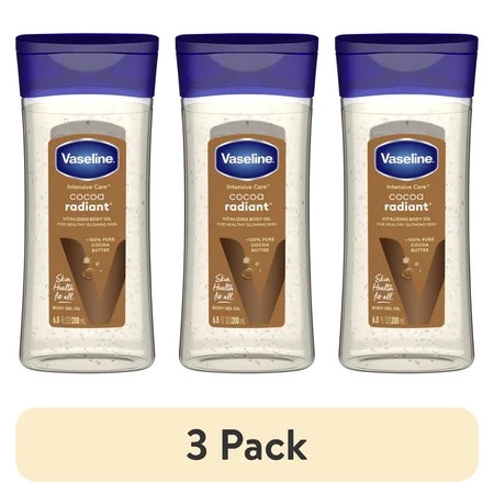 (3 pack) Vaseline Intensive Care Cocoa Radiant Body Gel Oil for Glowing Skin, 6.8 oz | Walmart (US)