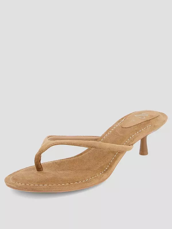 The Very Collection Thong Kitten Heel Sandal - Taupe | Very (UK)