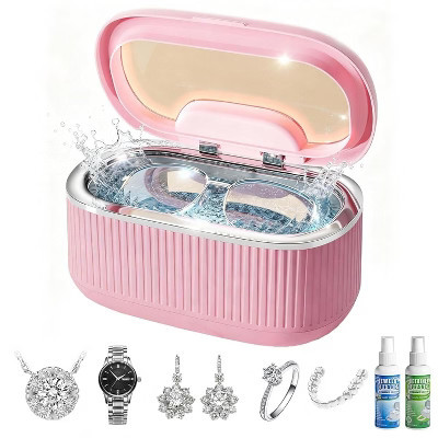 Ultrasonic Jewelry Cleaner Set 3 Powers 5 Timers & Degas Mode Ultrasonic Cleaner Solution Pink-Ultrasonic Cleaner+Cleaning Solution 5.2×8.7×4.5 | Target