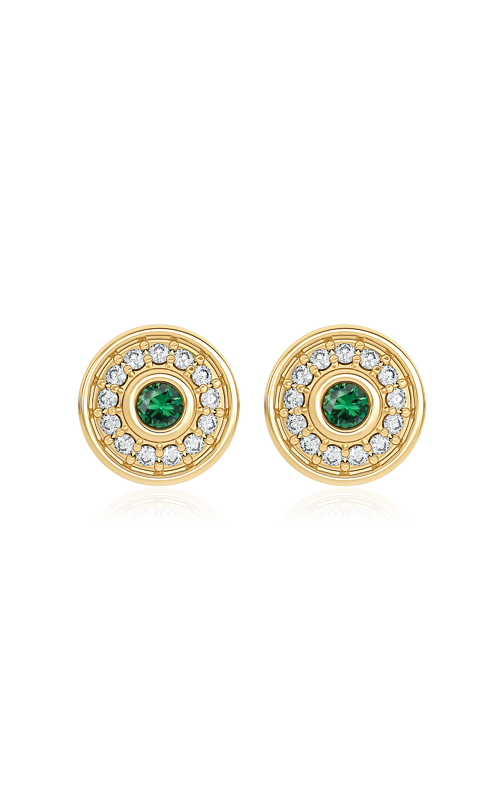 Universum Petite 18K Yellow Gold Diamond, Emerald Earrings | Moda Operandi (Global)