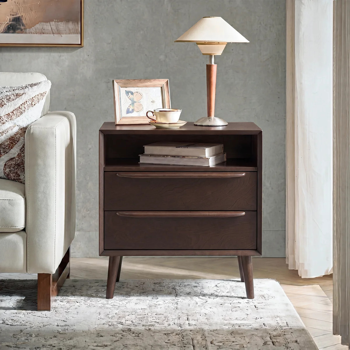 Aviannah 28" W 2-Drawer Nightstand with Charging Station | Wayfair North America