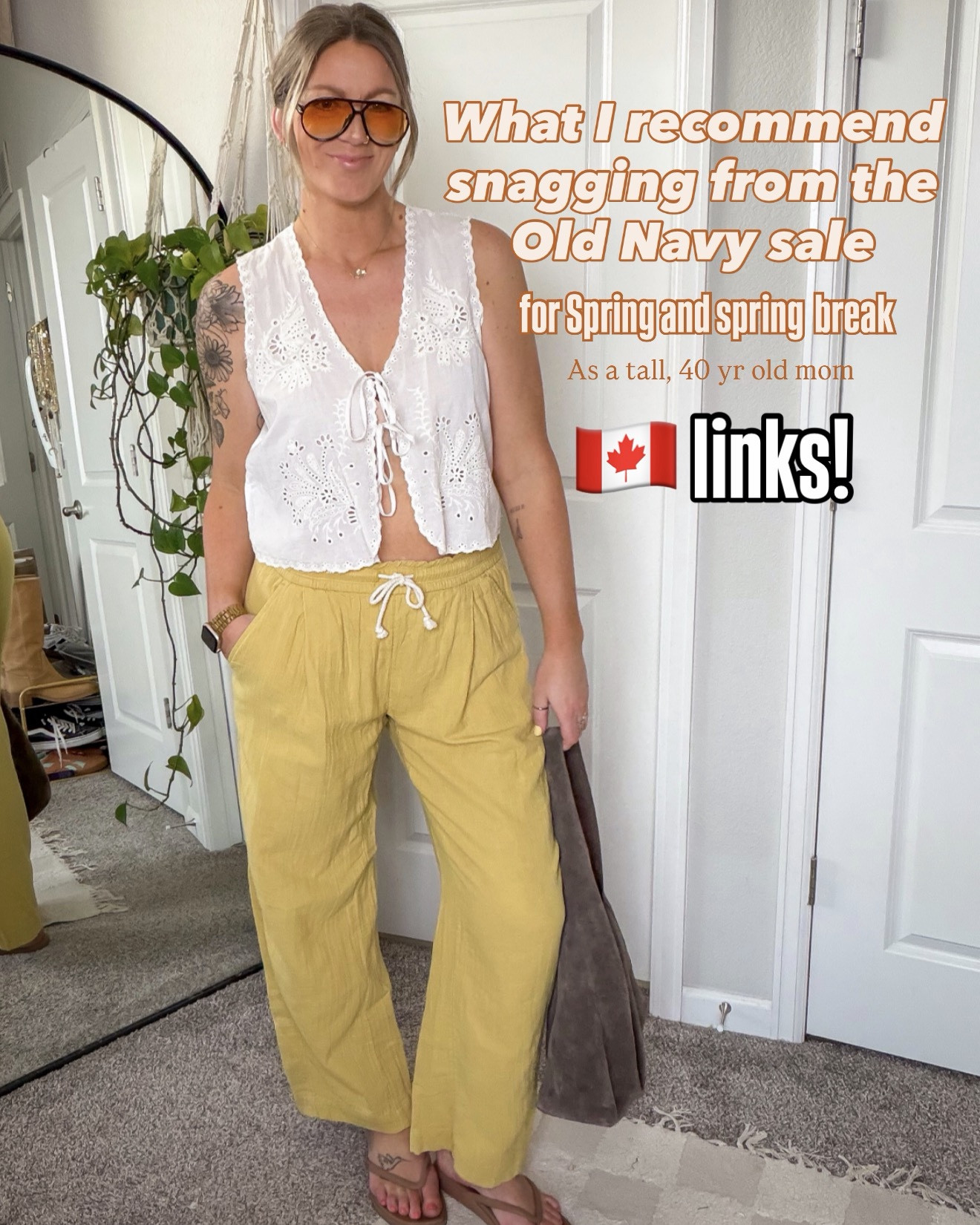 Canada links only!!! What I recommend grabbing from Old Navy sale 

✨large white top, medium tall yellow pants
✨medium tall barrel pant, large tank, large striped tee
✨medium reg black tank, medium tall black pants
✨large brown tank, 10 reg floral barrel jeans
✨large grey sweater, large tall blue linen pants
✨large swimsuit (both peices) medium crochet top, large reg skirt
✨large regular yellow parachute pants, need tall
✨large reg both striped sweater tops
✨medium reg dress
✨medium linen shorts, large tank & tee
✨medium gauze top, 30x29 jeans
✨XL reg gauze long sleeve top
✨Large reg open knit sweater 
✨large smocked tee, 30 tall bareel jeans
✨large tall sweatshirt 

#LTKTall #LTKOver40 #LTKSaleAlert