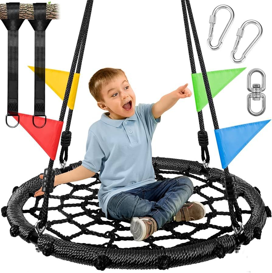Odoland Spider Web Tree Swing, Outdoor Saucer Net Swing, 900D Oxford Platform Swing for Kids Adul... | Amazon (US)