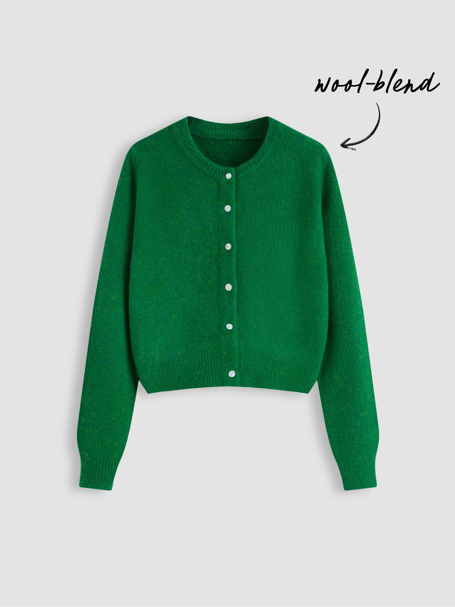 Basic & Thermal Wool Wool-blend Round Neckline Solid Button Knitted Cardigan For School Daily Cas... | Cider