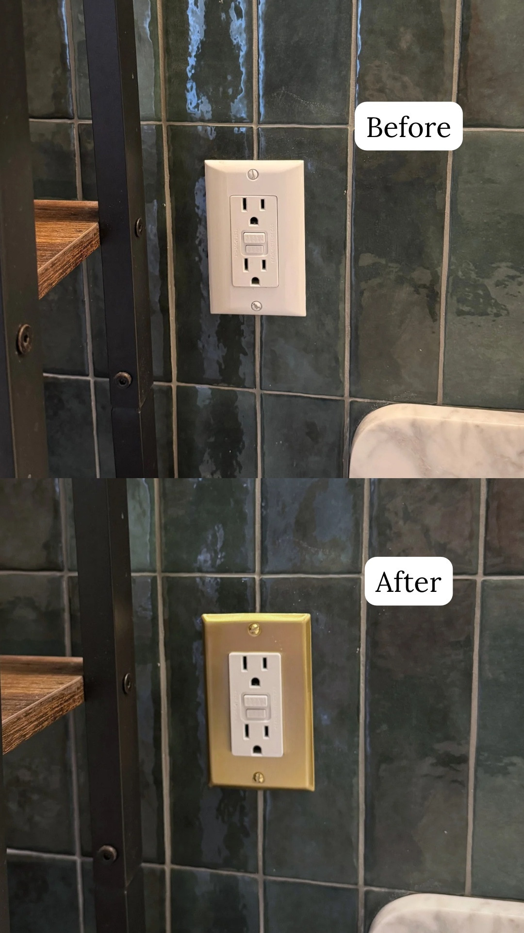 Quick and easy home upgrade that is also renter-friendly! Switch out the outlet covers and light switch covers in your home. I found these brass ones on Amazon and they really elevated my bathroom  

#LTKFindsUnder50 #LTKHome
