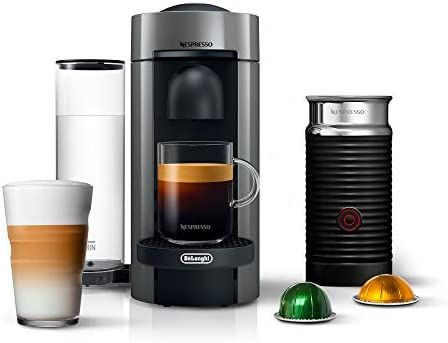Nespresso VertuoPlus Coffee and Espresso Maker Bundle with Aeroccino Milk Frother by De'Longhi, G... | Amazon (US)