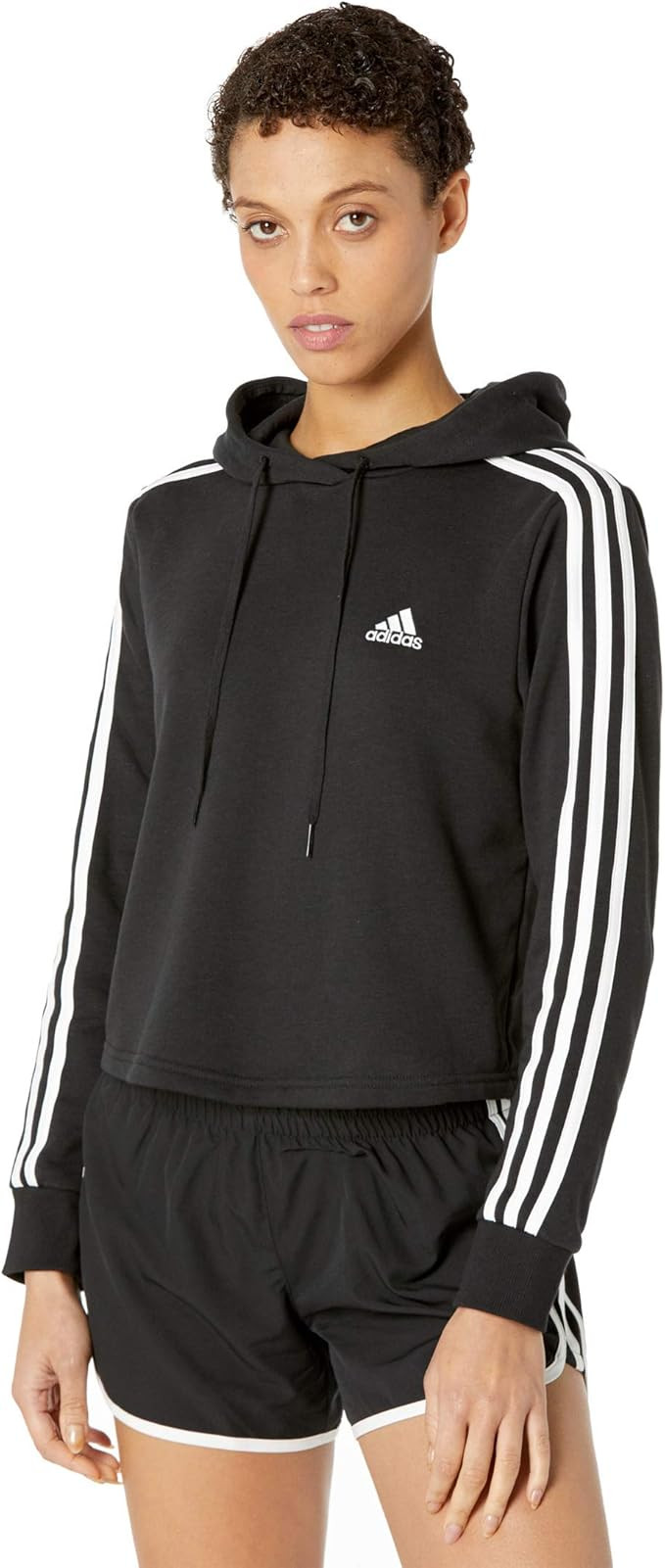 adidas Women's Essentials 3-Stripes Cropped Hoodie | Amazon (US)