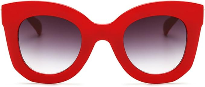 Freckles Mark Thick Fashion Butterfly Sunglasses for Women Trendy Round Cat Eye Sun Glasses | Amazon (US)