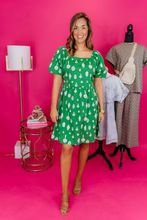The Iris Dress in Pine Chinoiserie by Michelle McDowel | Jules & James Boutique