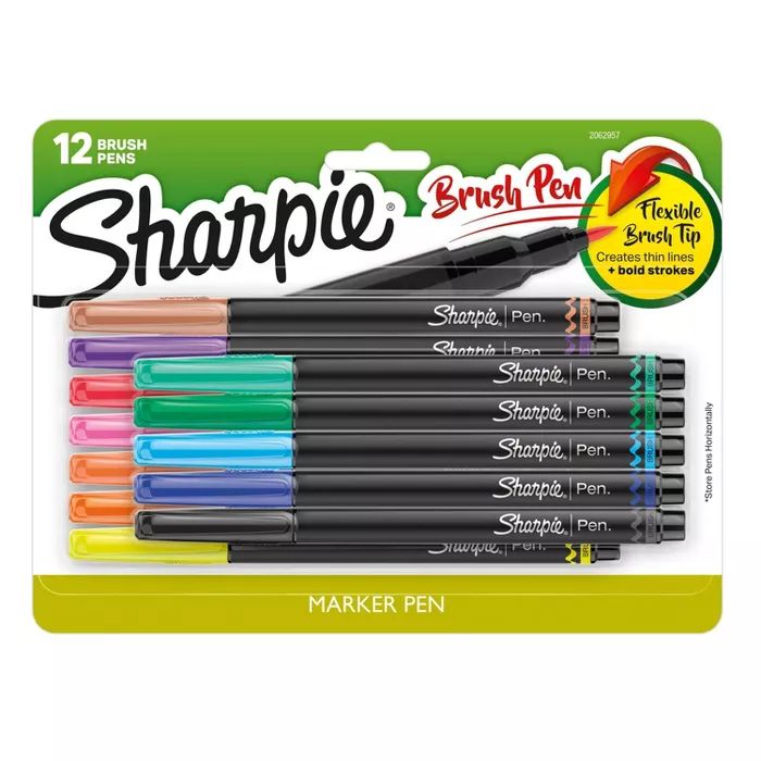 Sharpie 12pk Marker Pens Brush Tip 1.4mm Multicolor | Target