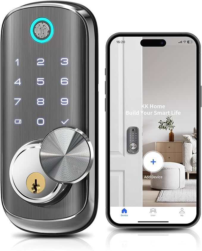 Keyless Entry Smart Door Lock - TEEHO TE217 Fingerprint WiFi Keypad Deadbolt for Front Door, Buil... | Amazon (US)