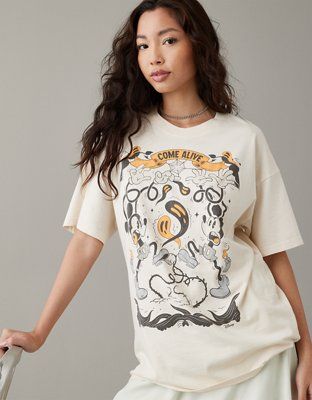 AE Oversized Halloween Mickey Graphic Tee | American Eagle Outfitters (US & CA)