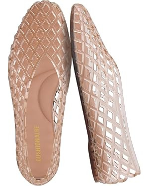 CUSHIONAIRE Siesta Modern Lattice Ballet Flats for Women, Comfortable Slip On Pointed Toe Womens ... | Amazon (US)