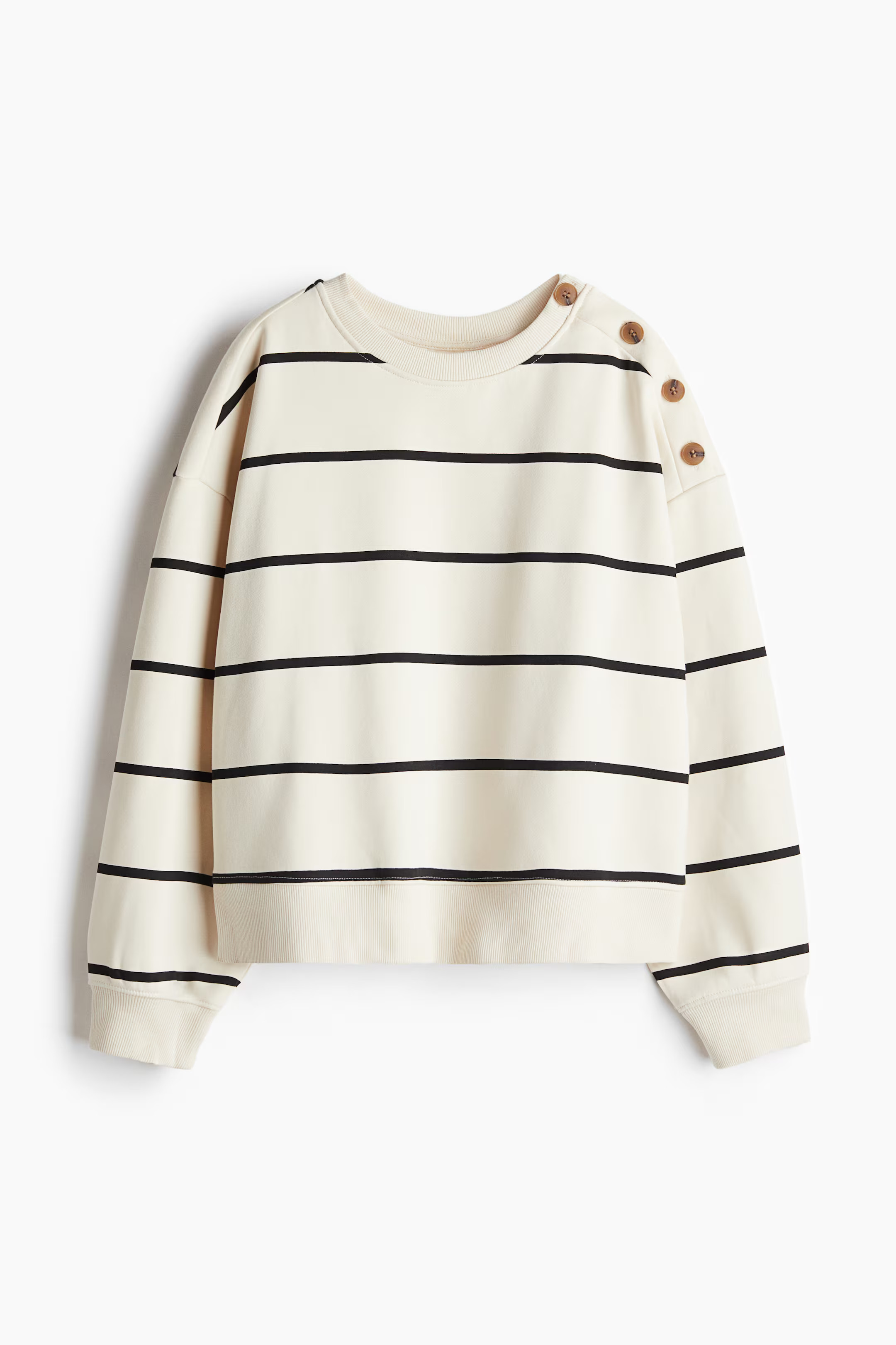 Button-detail sweatshirt | H&M (UK, MY, IN, SG, PH, TW, HK)