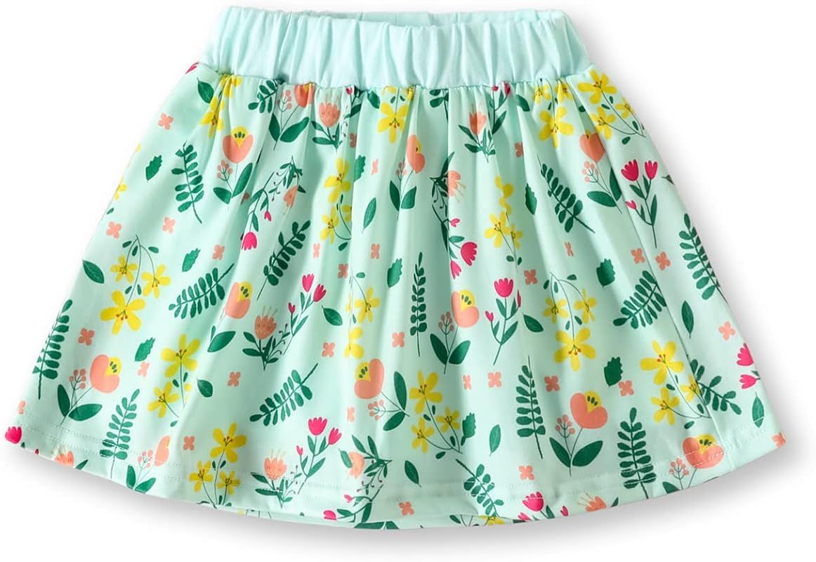 DIERAY Toddler Baby Girl Skirts Tiered Ruffle Skorts Skirt for Girls Skorts 2 Pack 2-8 Years | Amazon (US)