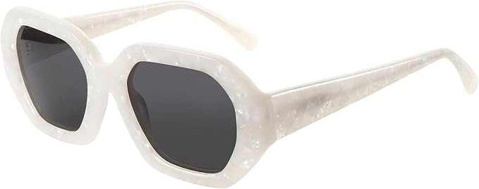 Trendy Polarized Sunglasses for Women: Designer Hexagon Sun Glasses for Ladies - Retro shades wit... | Amazon (US)