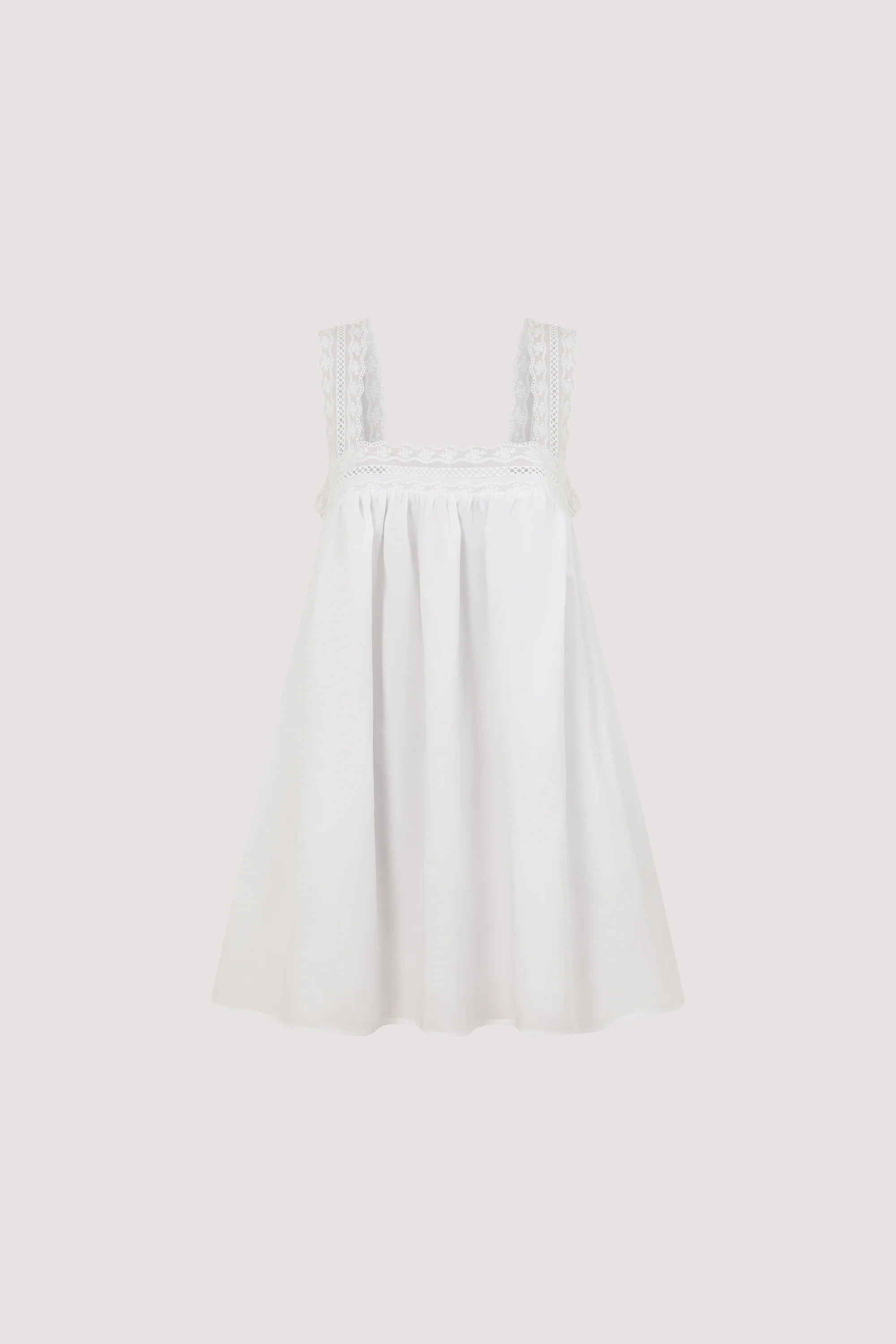MIRANDA WHITE LACE TRIM MINI DRESS | DISSH